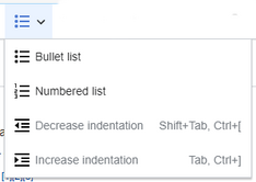 VisualEditor Toolbar Lists and indentation-en.png
